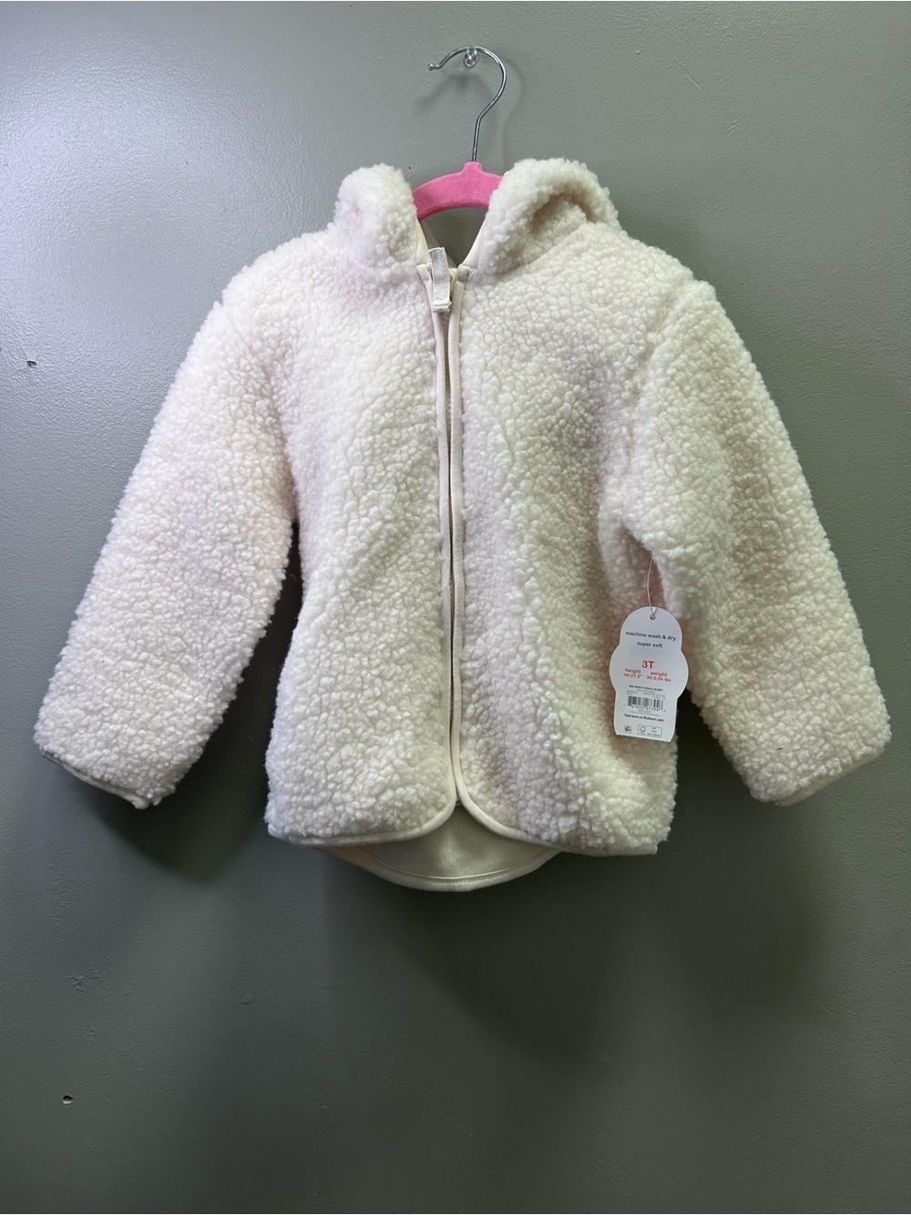 wonder nation Cream Sherpa Hooded Puffer Jacket